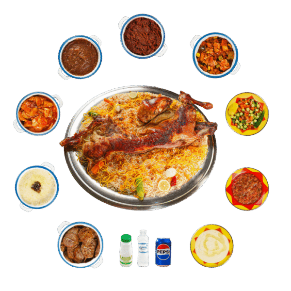 خروف نعيمي نصف مع أرز كبسة